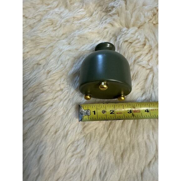 Hunter Green Vase Oil Diffuser Pot Small Gold Feet Home Decor Wicked - Picture 5 of 7